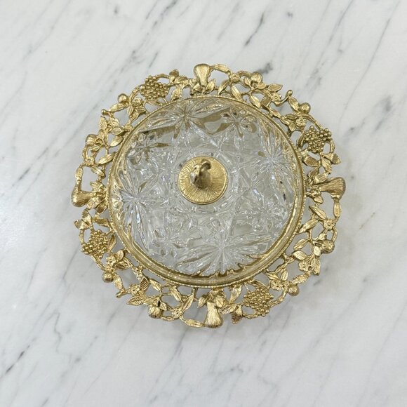 Vintage Hollywood Regency "Celest" Vanity Bowl with Lid - Picture 17 of 17